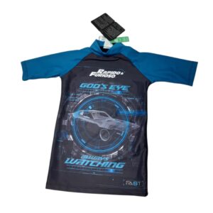 REMERA LICRA UV AZUL NEGRO RAPIDO FURIOSO T4 NUEVA