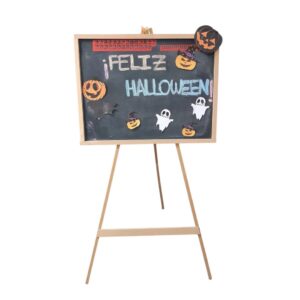 PIZARRON DE PIE CON DETALLES DE STICKER DECO HALLO