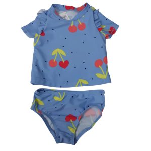 CONJ REMERA Y BIKINI CELESTE CEREZAS CARTERS T6M