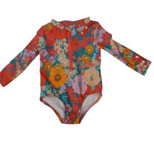 MALLA CON MANGAS NARANJA CON FLORES CARTERS T9M
