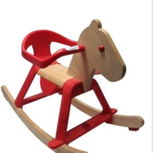 CABALLO BALANCIN MADERA CON ROJO Y SEGURIDAD DJECO