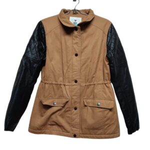 PARKA BEIGE MANGAS CUERINA NEGRA BAS T M