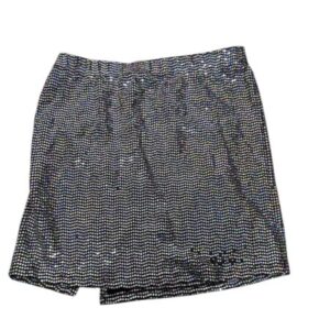 POLLERA CORTA NEGRA LENTEJUELAS BRILLOS TAJO T XS AP