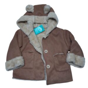CAMPERA TIPO GAMULAN MARRON PELUDITO INT CAPUCHA T6/9M
